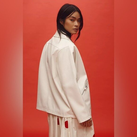 NWT Size 2X - Anthropologie Oversized Faux-Leather Moto Jacket (NWT US$ 168) - Picture 6 of 16